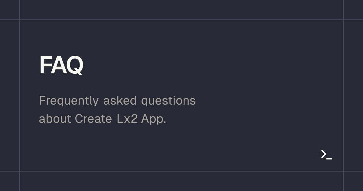FAQ - Create Lx2 App